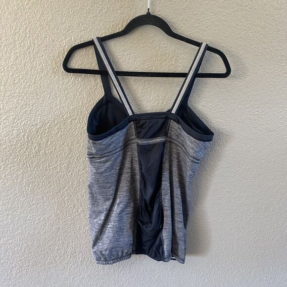 Lululemon Light Up Tank Womens 8 Heathered Black Grey Elastic Waist Back Pocket - Picture 2 of 7